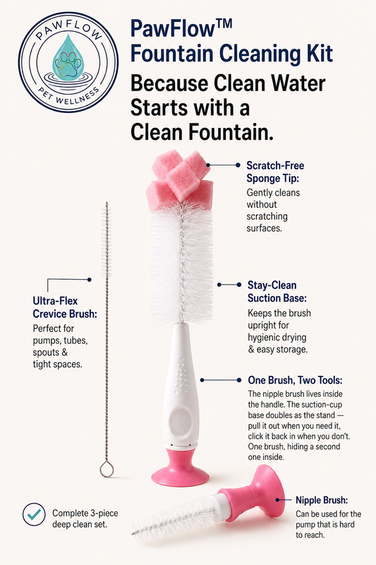 PawFlow™ Fountain Cleaning Kit — Complete 3-Piece Deep Clean Set